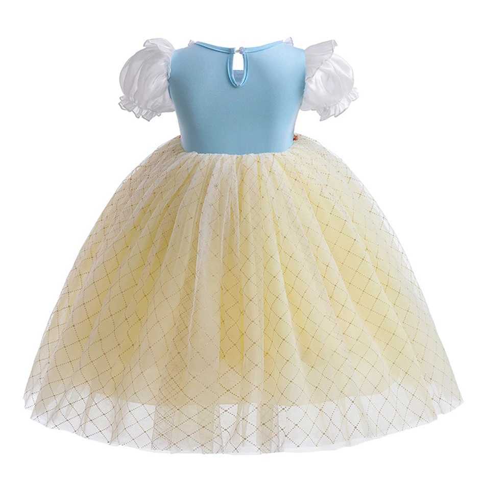 Disney Snow White cosplay princess dress girl sequin mesh dress childrens birthday gift carnival Halloween party costume elegant costumeXJ250411