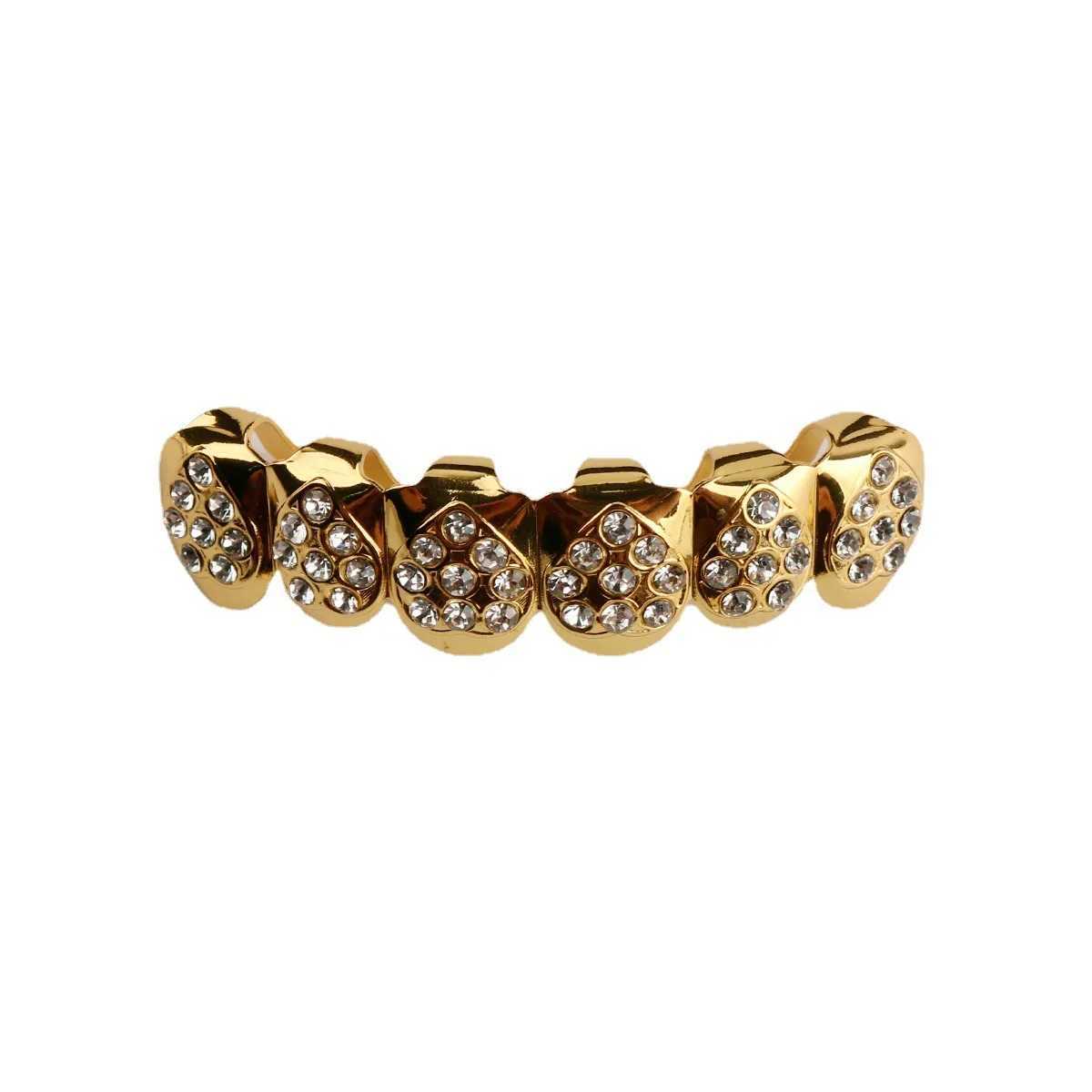 Fshion Hip Hop Gold Silver Ice Out CZ Teeth Grillz Top Bottom Mens Jewelry Pendant Boat W250412
