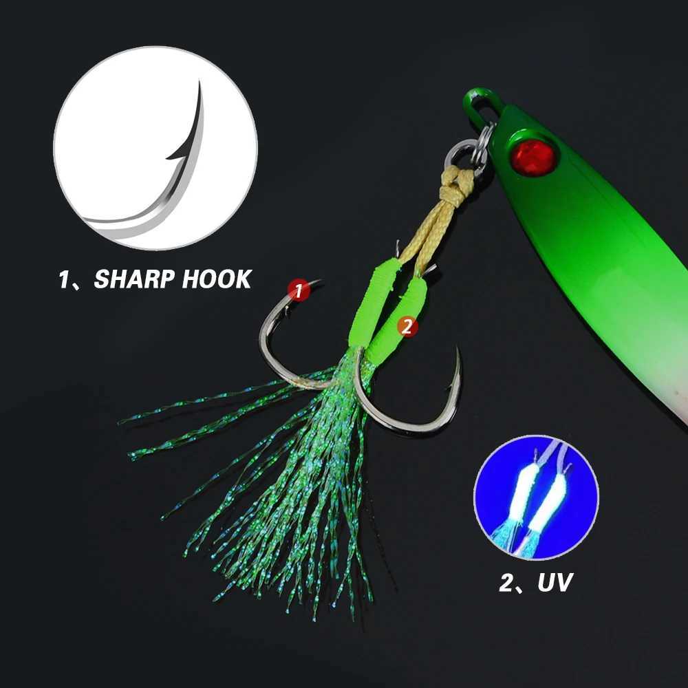 Super Lures NEW 3D Printed Eyes Fast Sinking Metal Jig Lure 20g 30g 40g Saltwater Shore Casting Fishing Lure Vertical Metal Jig Z250411