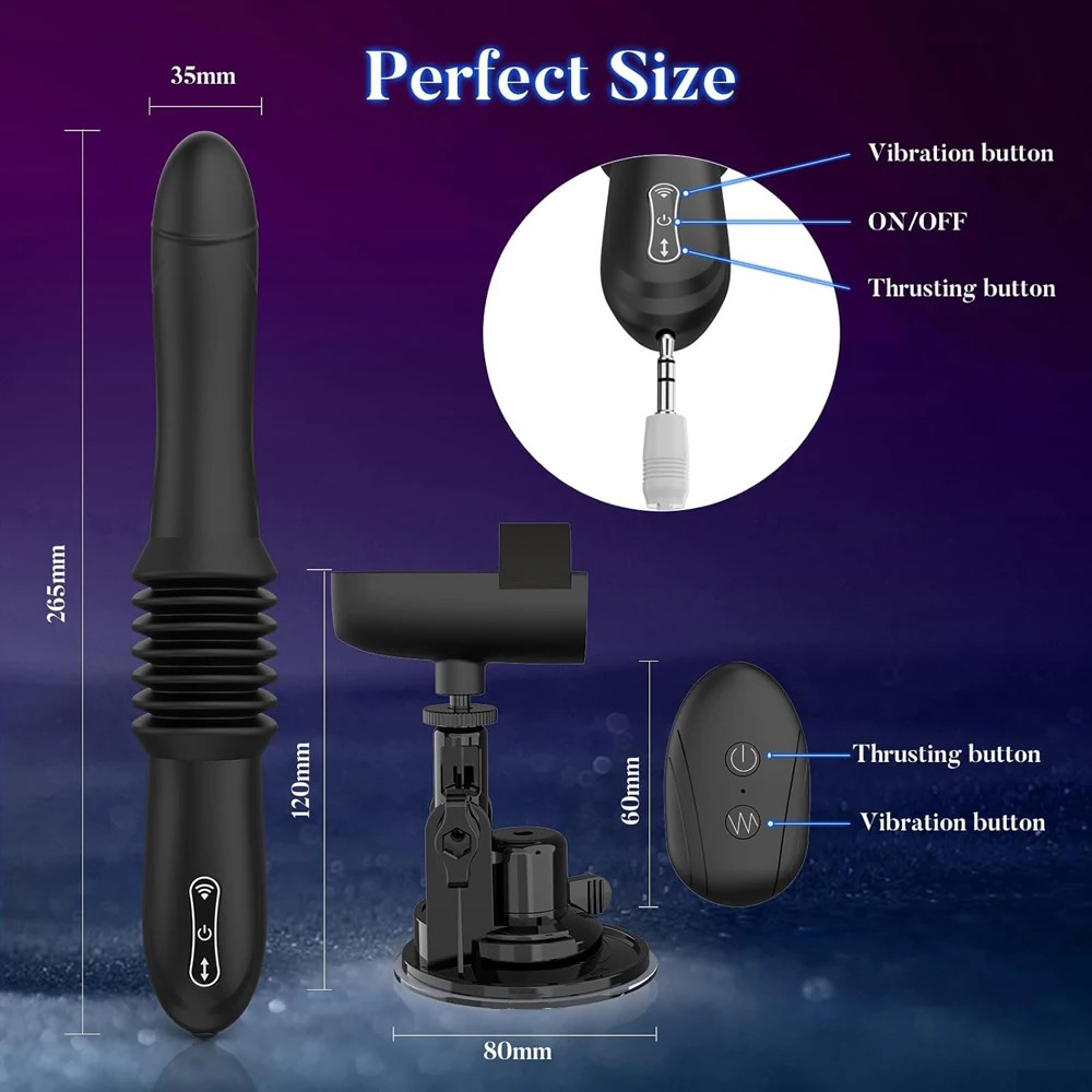 Thrusting Dildo Vibrator Sex Machine Auto Telescopic Vagina Anal Stimulator G Spot Clitoral Female Masturbator Sex Toy for Women 250410