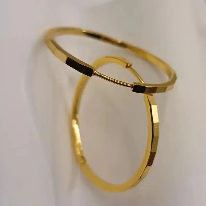 925 sterling silver plated 18K gold ring earrings for women and girls wedding engagement party gifts smooth ear buckles 250409