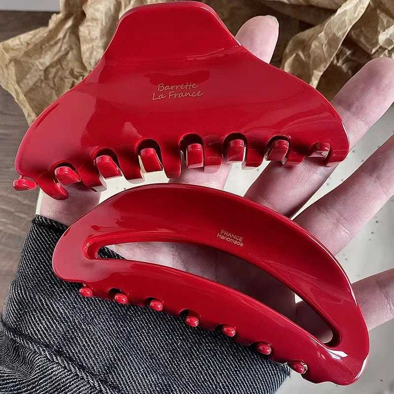 10cm long hair claw crab acetate red hair accessory suitable for girls and women to wear fashionable hairstyles Y2504012