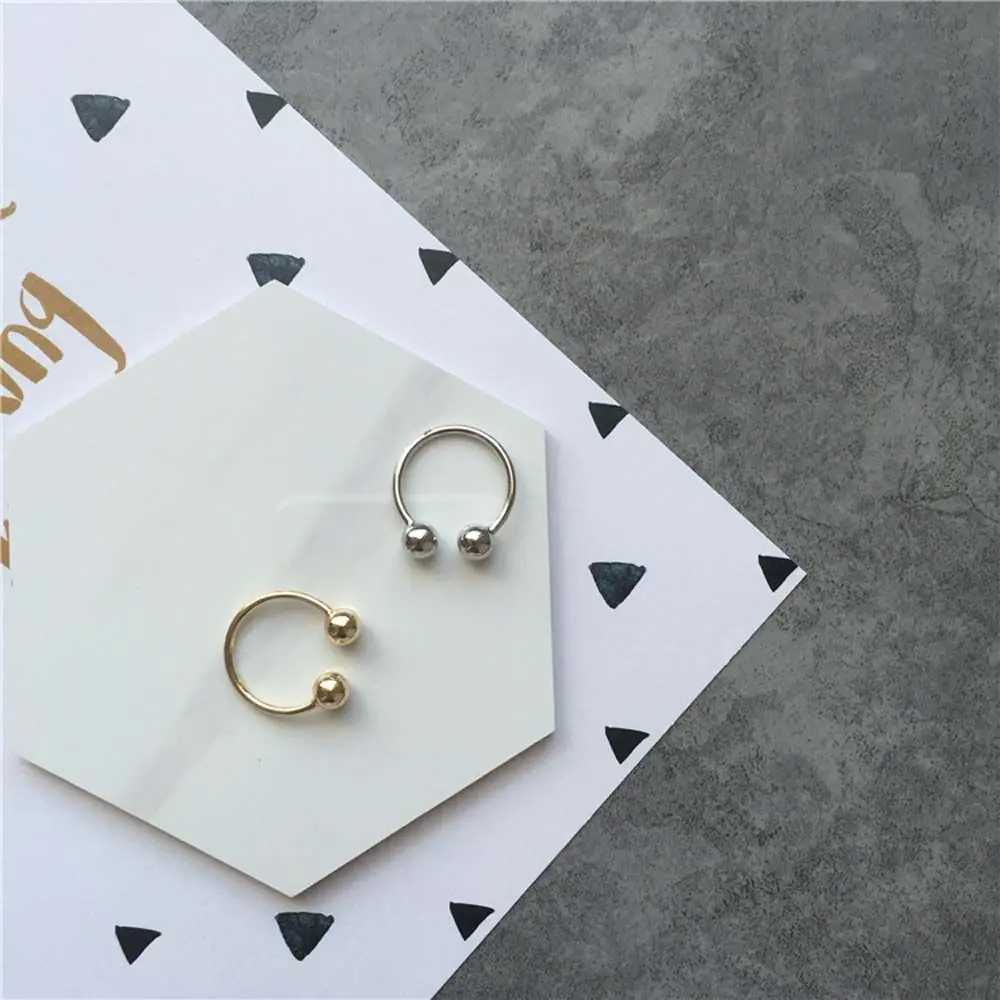 Party punk fashion open finger silver copper double ball mens copper ring jewelry joint ring unisexXJ250412