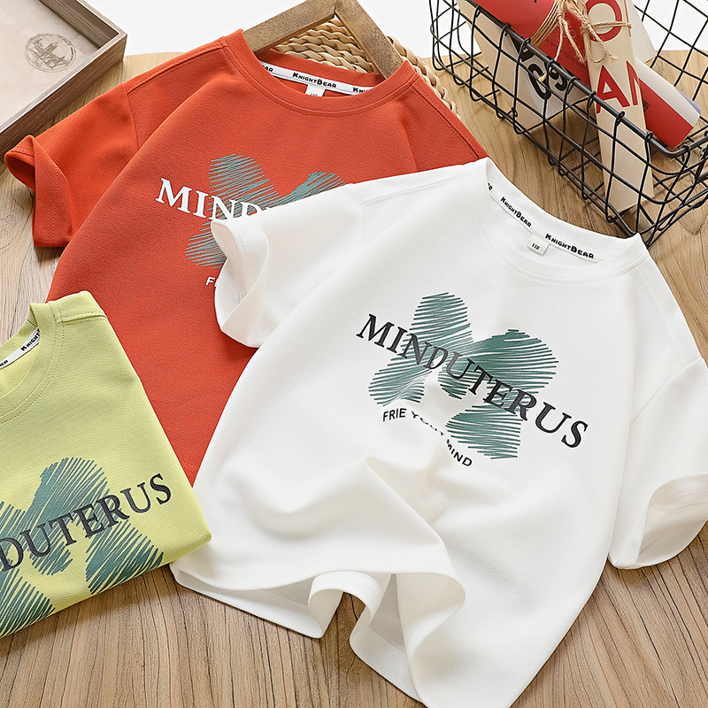 Ddmyshoesvip Children S Clothes Short Sleeved T Shirts Boys Summer Tops Middle Aged Half Sleeves Loose Children S Clothing Trend