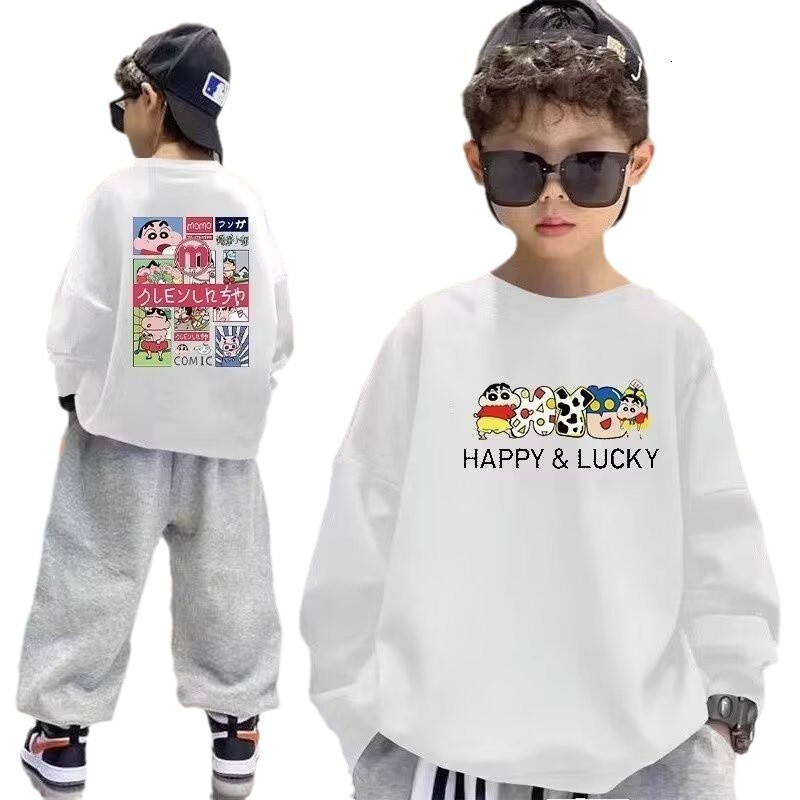 Ddmyshoesvip Boys Explosive Street Hoodie Print Spring Autumn Styles Children S Autumn Top Mid Size Boy And Girl Base Shirt