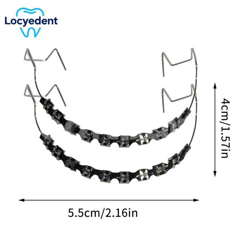 1 pair of colored false braces dental tools with metal wire braces orthodontic braces cosmetic and healthy Grilz teeth W250412