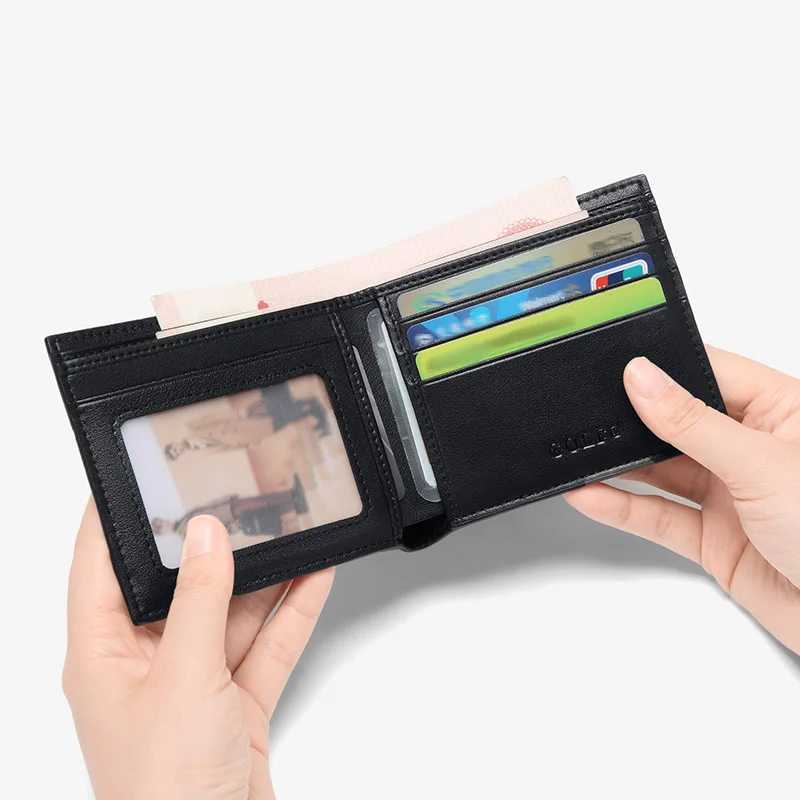 Golf folding holder zipper ultra-thin leather coin square gentleman hot minimalist mens card wallet Z250411