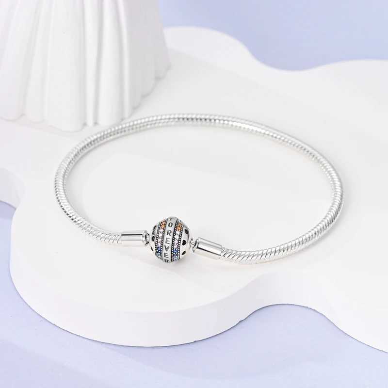 Original 925 Silver 17-20CM Heart Shaped Star Moon Snowflake Butterfly Bracelets For Women Fit DIY Charms Birthday Jewelry GiftsC250411