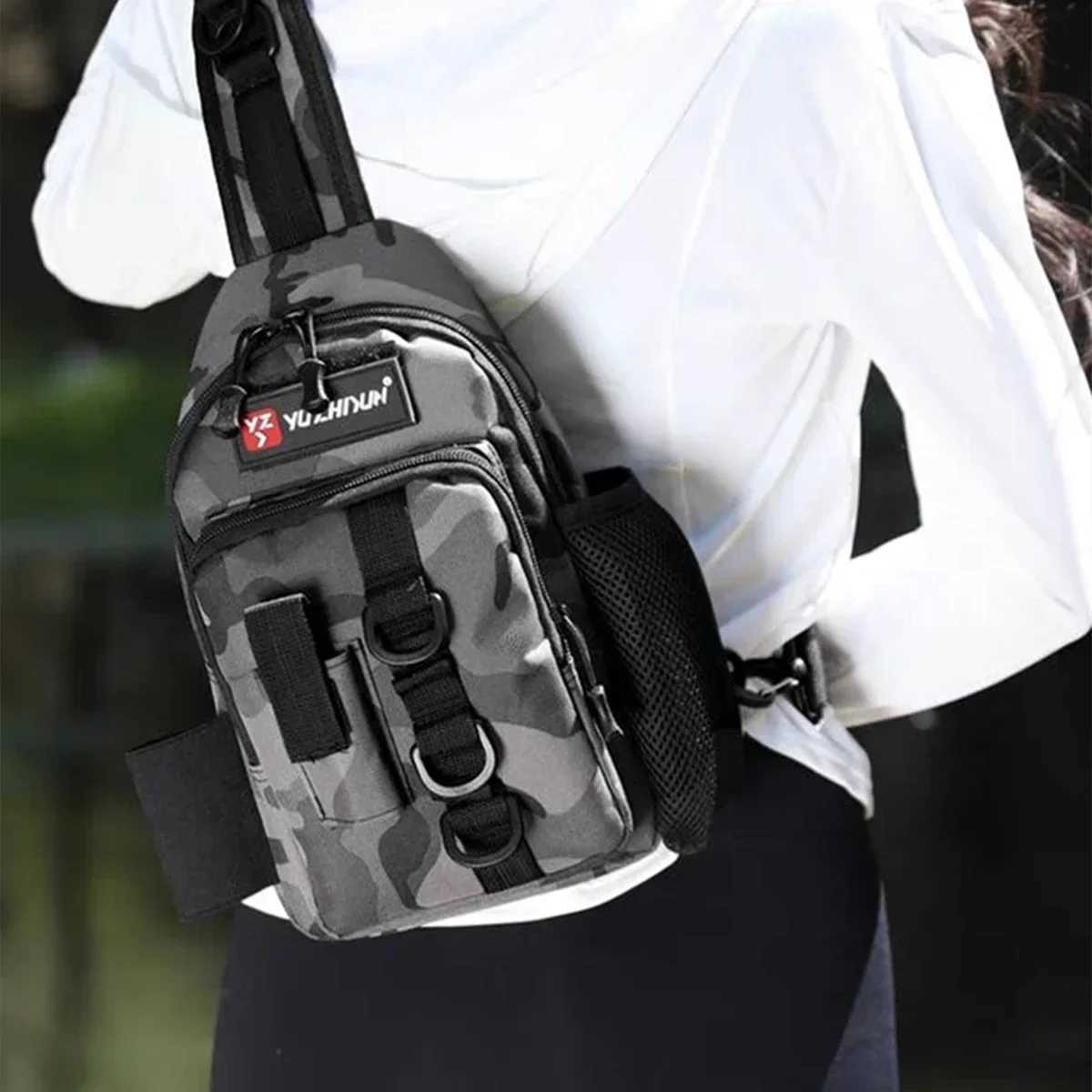 Fishing Lure Bag Waist Chest Backpack Molle Fanny Pack Outdoor Sport Camping Hiking Tactical Hook and Loop Fastener Sling Bag Z250411