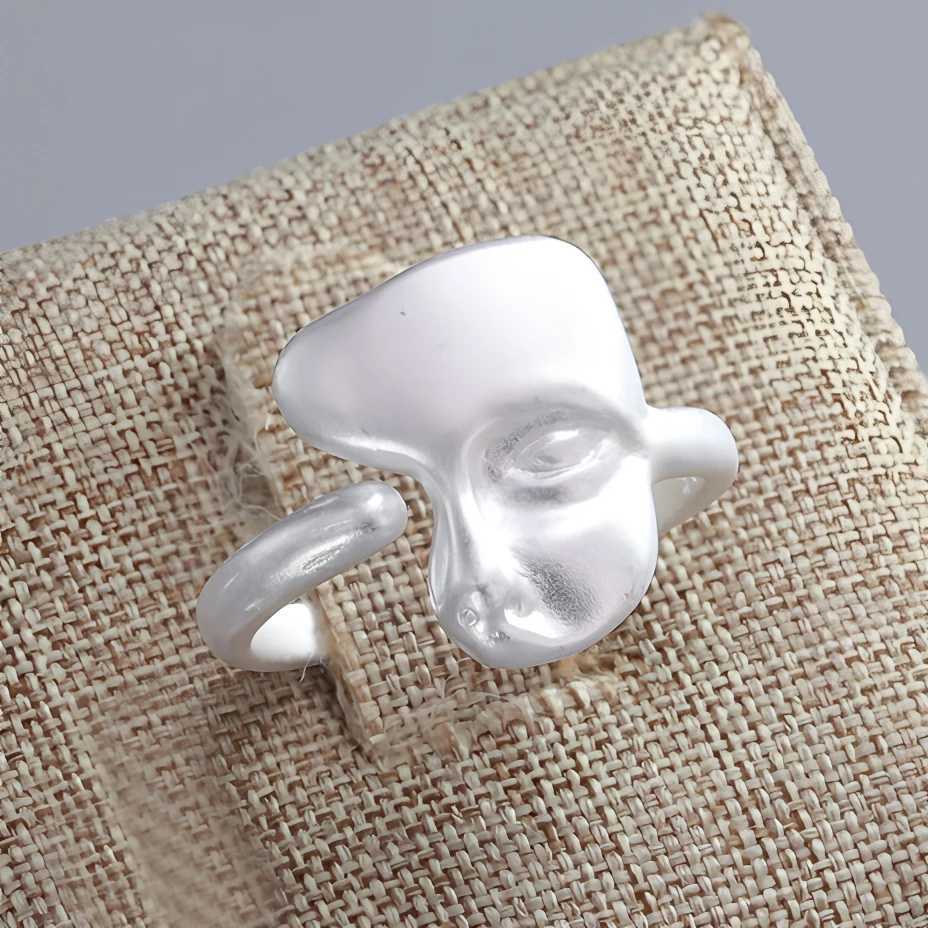 Sam Panda 925 sterling silver skeleton irregular grid line ring womens gift geometric jewelry direct shippingXJ250412