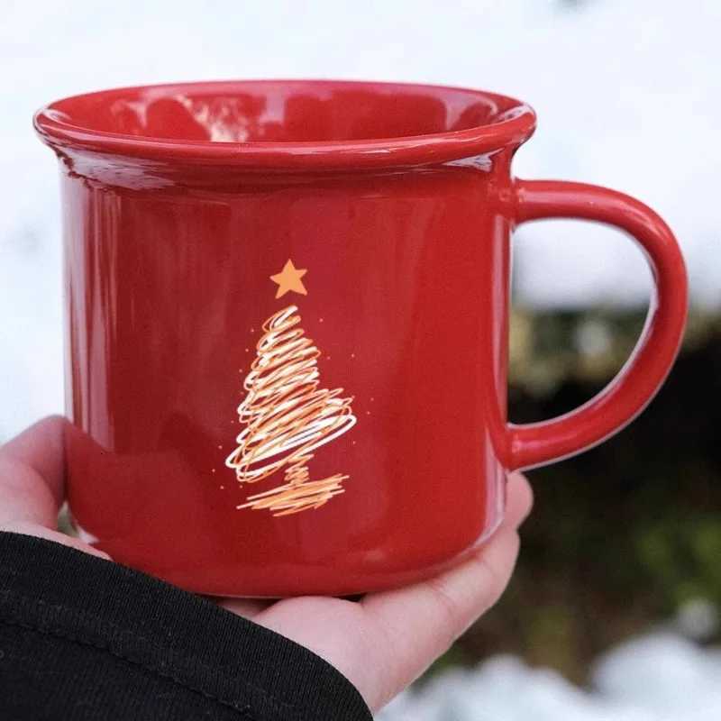 Christmas 1PC Big Red Christmas Mug Ceramic Coffee Mug Christmas Ceramic Mug Household Products Company Holiday Gifts Y251112