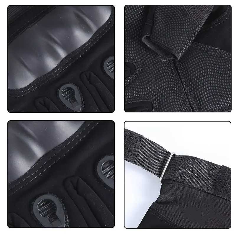 Motorcycle Gloves Men Tactical Hunting Shooting Knuckle Protection Leather Outdoor Sport Full Finger Cycling Bike Bicycle GlovesC250412