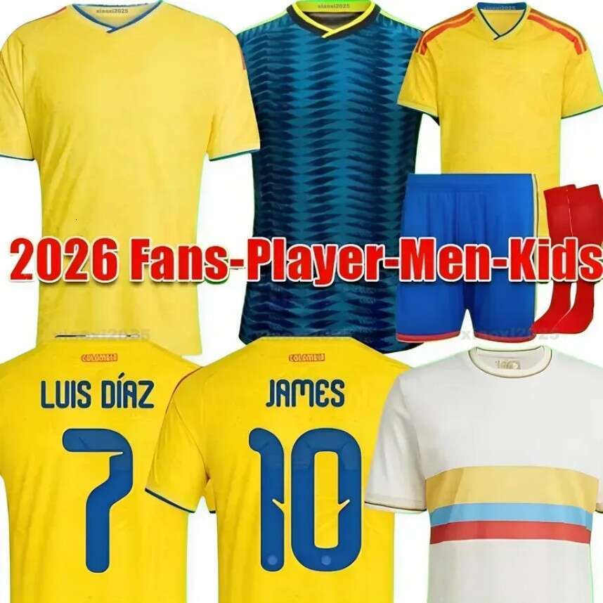 2026 Centenary soccer jersey Copa CoLUmBIa Football Shirt Home Away Set Camisetas LERMA ARIAS C. CUADRADO CHUCHO kids kit