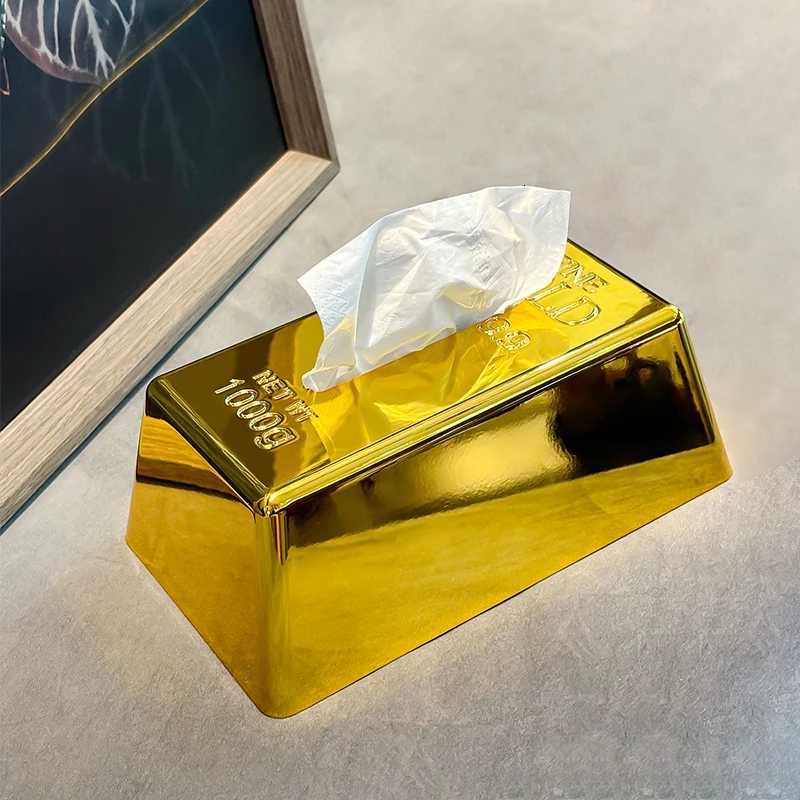Miniso Creative Bricks Tissue Box Hotel High-End Simation Gold Bar Paper Box High-End Napkin Paper Box He Decoration Y251112