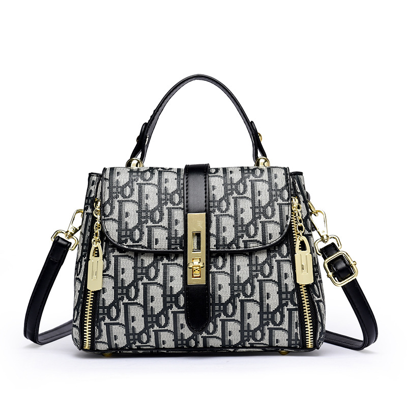 New style retro old flower single shoulder cross body and hand-held bucket bag Light luxury and high-level texture Foreign style and versatile