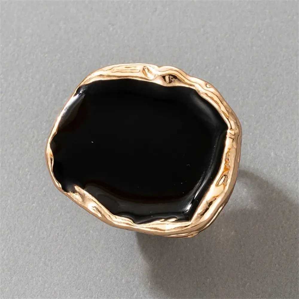 Large Bohemian Black Stone Ring Metal Charm Oil Drop Large Joint Ring Large Joint Stainless Steel Gothic Jewelry Mens StyleXJ250412