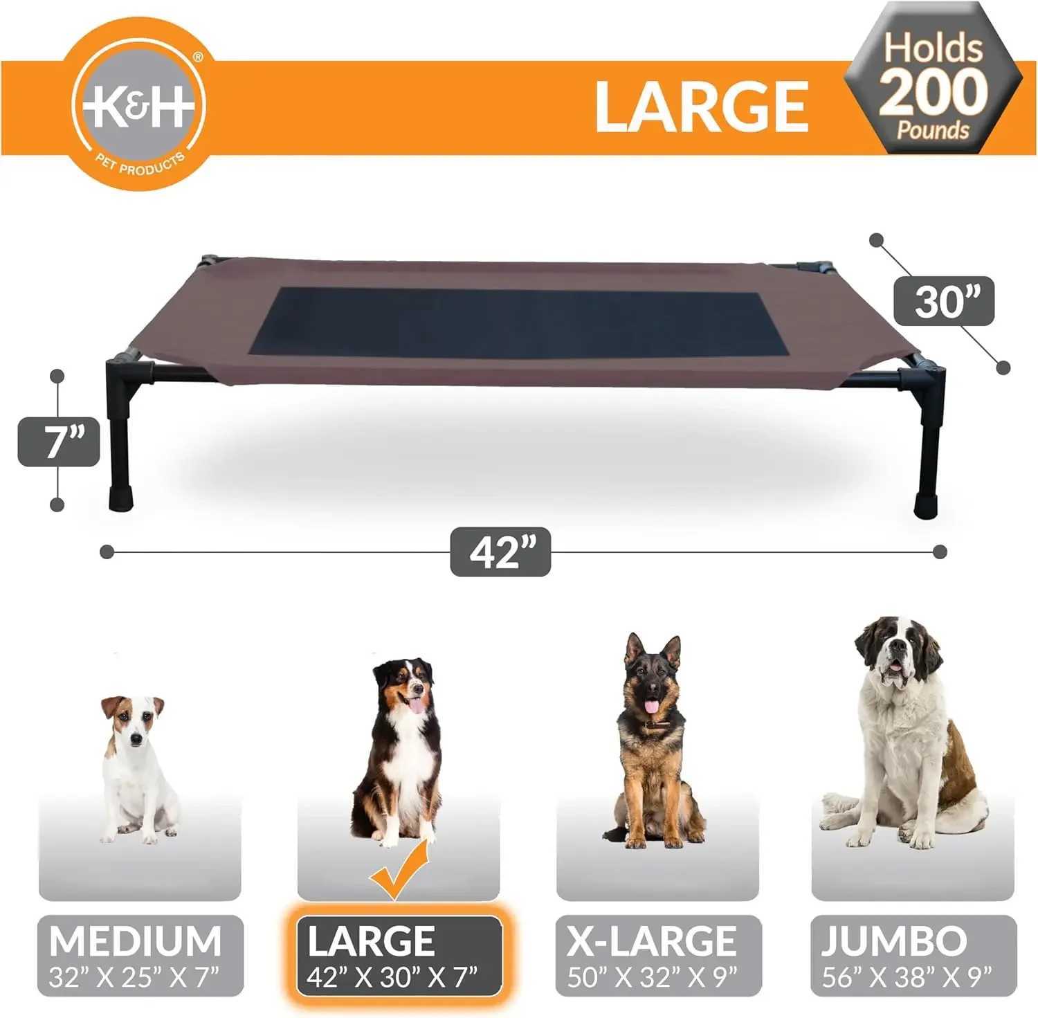 Outdoor elevator dog bed breathable cooling elevator pet bed large dog hammock washable mesh cover metal feeding X250412