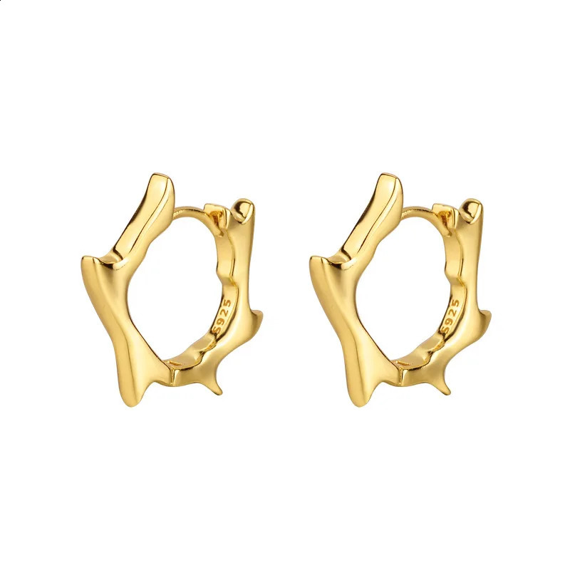 100% 925 sterling silver irregular womens earrings with simple and smooth geometric jewelry party gifts direct 250409