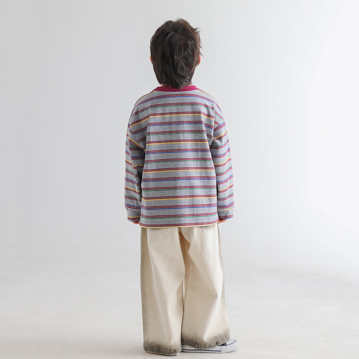 Ddmyshoesvip Boys Edition Korean Clothing New Striped Hoodie Spring Children S Loose Sports Trendy Baby Top