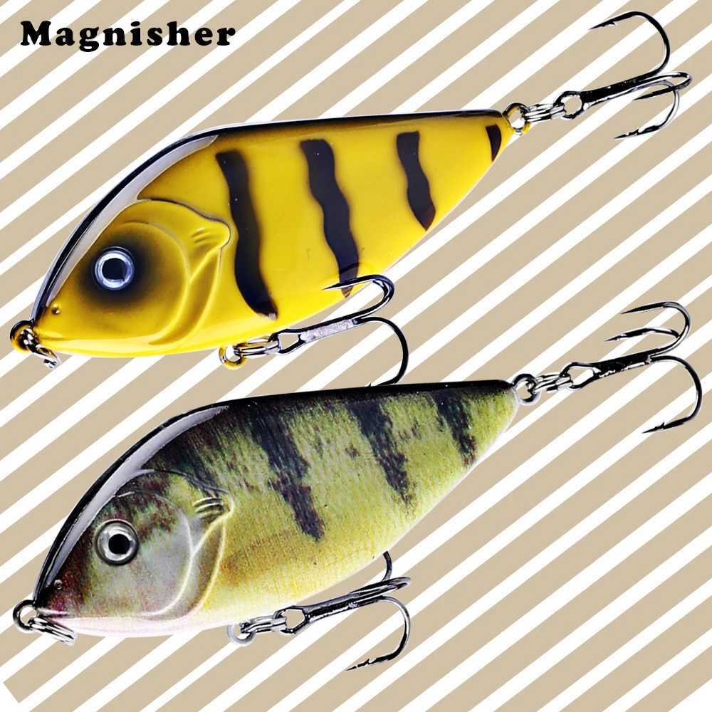 Magnisher Small Size Slider Jerkbait 7cm 14.5g Slow Sinking Rattle Lure Fishing Jerk Hard Bait Pike Lures Wobbler Jerkbait Musky Z250411