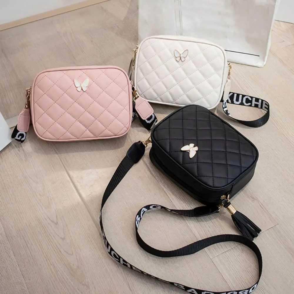 Single Shoulder Womens Handbags Daily Lingge Tassel Accessories PU Leather Messenger Bag Butterfly Tags Crossbody Bag GirlsT2511112