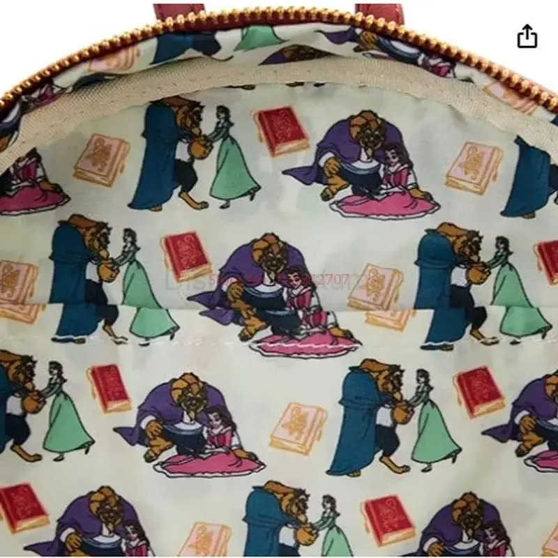 Disney Loungefly Disney Beauty and Beast Library Backpack Womens Wallet Girls Backpack Casual Backpack Shoulder Bag Childrens Gift X250412