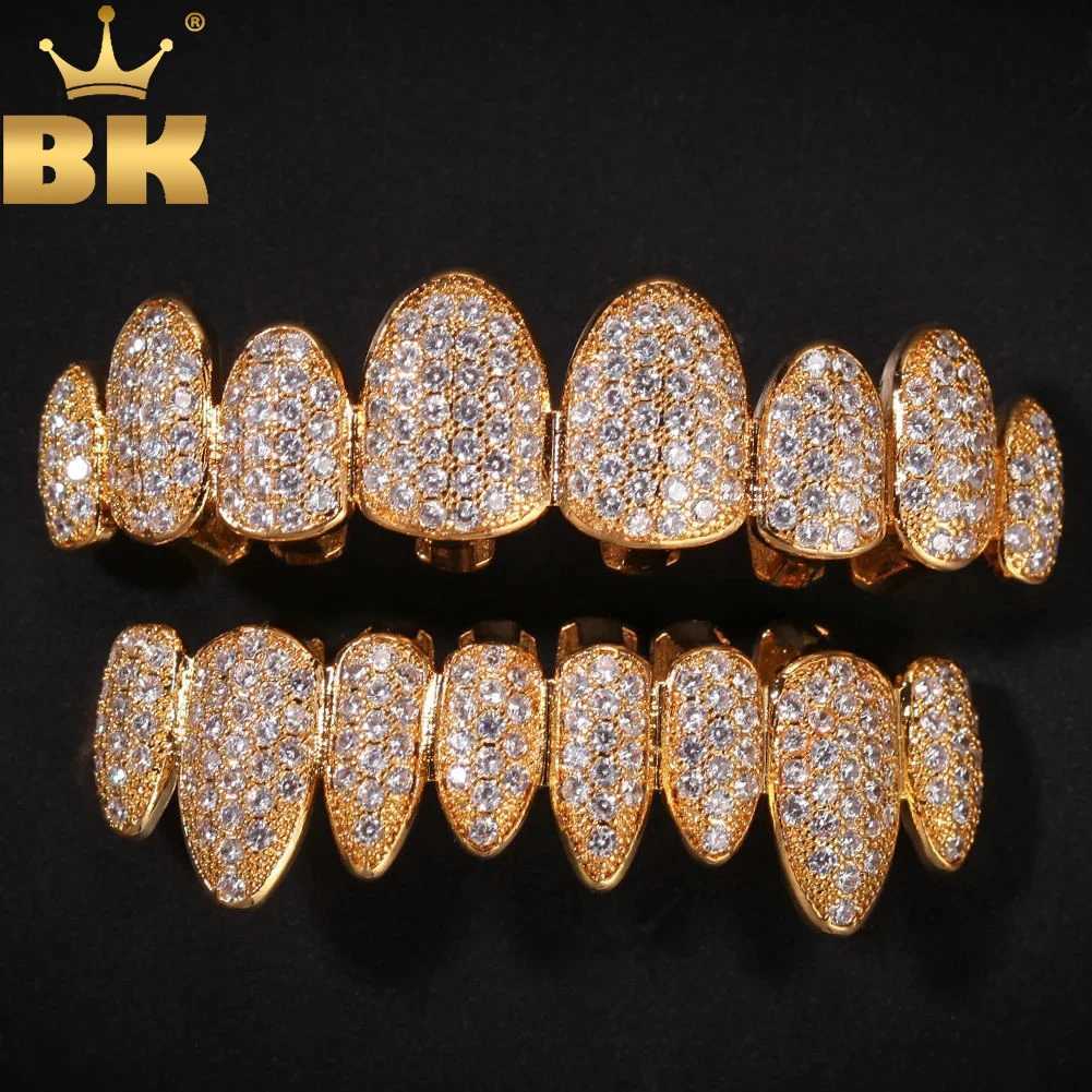 TBTK Irregular Canine Dental Grills Zircon Braces Punk Simple Luxury Style Body Jewelry unisex ice out CZ teeth Grillz hip-hop W250412