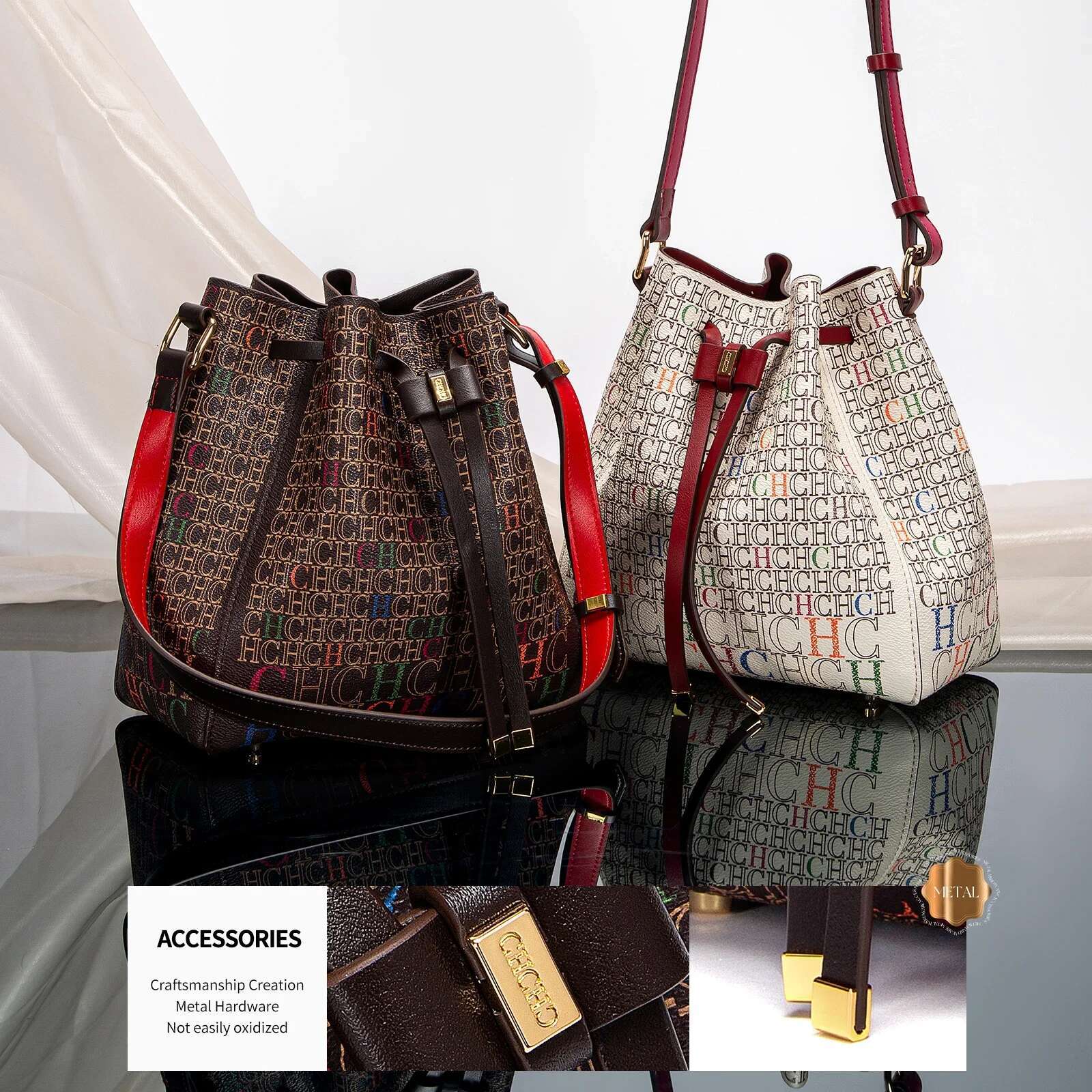 Brand Women's Handbag Bucket Bag Fashion Printed Shoulder Women Designer Wallet Classic