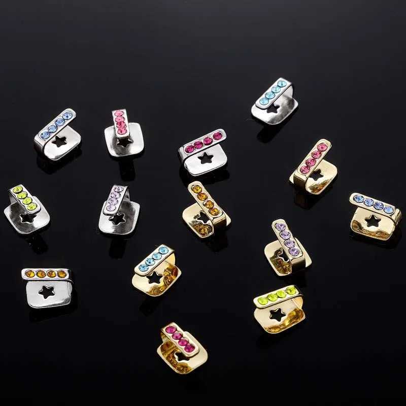 Stainless steel single row zircon dental cap suitable for women punk hip-hop hollow star personalized dental grill Y2K jewelry gift W250412