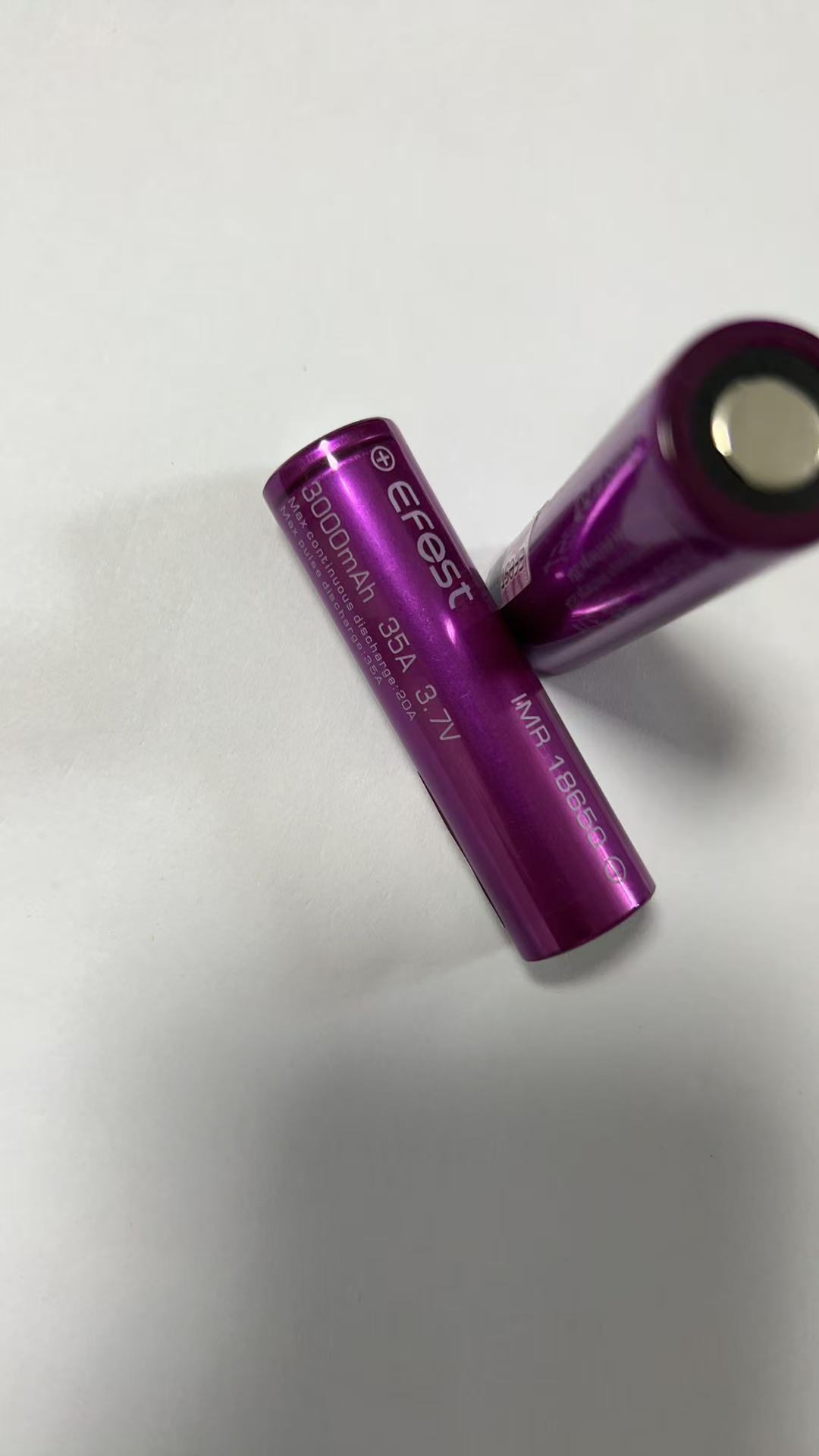 100% High Quality IMR18650 Battery 3000mAh 35A IMR 18650 Lithium 3.7V Li-ion Rechargeable Batteries Cell With Box Purple Flat Top