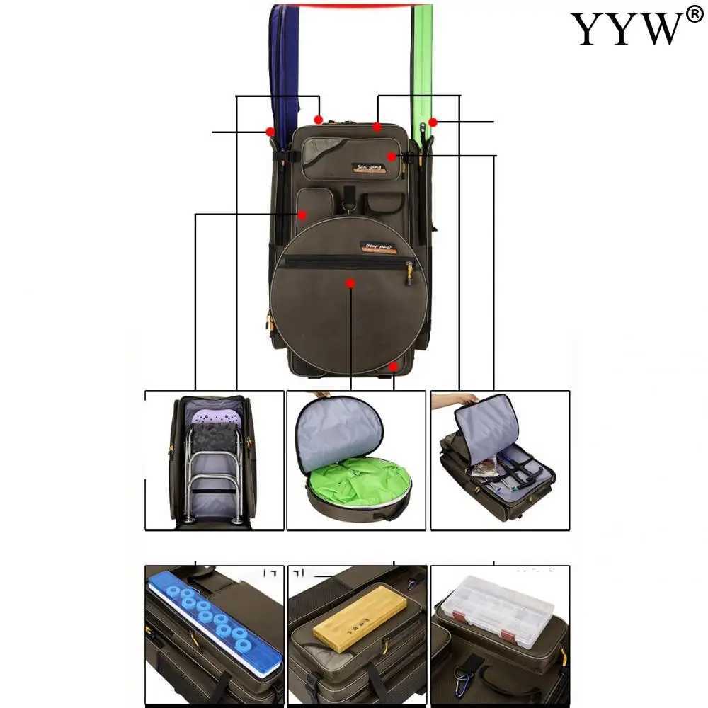 70cm 80cm 90cm Oxford Fabric Multifunction Fishing Chair Bag Fishing Gear Backpack Rod Bags Tackle Fish Lures Storage Tool Case Z250411