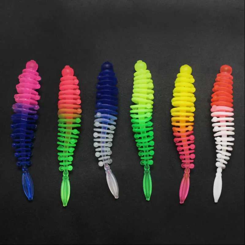 10Pcs Fishing soft Lures Jig Trout Worm Soft Baits 5.5cm/1g Artificial Sea Worms Earthworm Fishing Soft Lures Wobblers Tackle Z250411