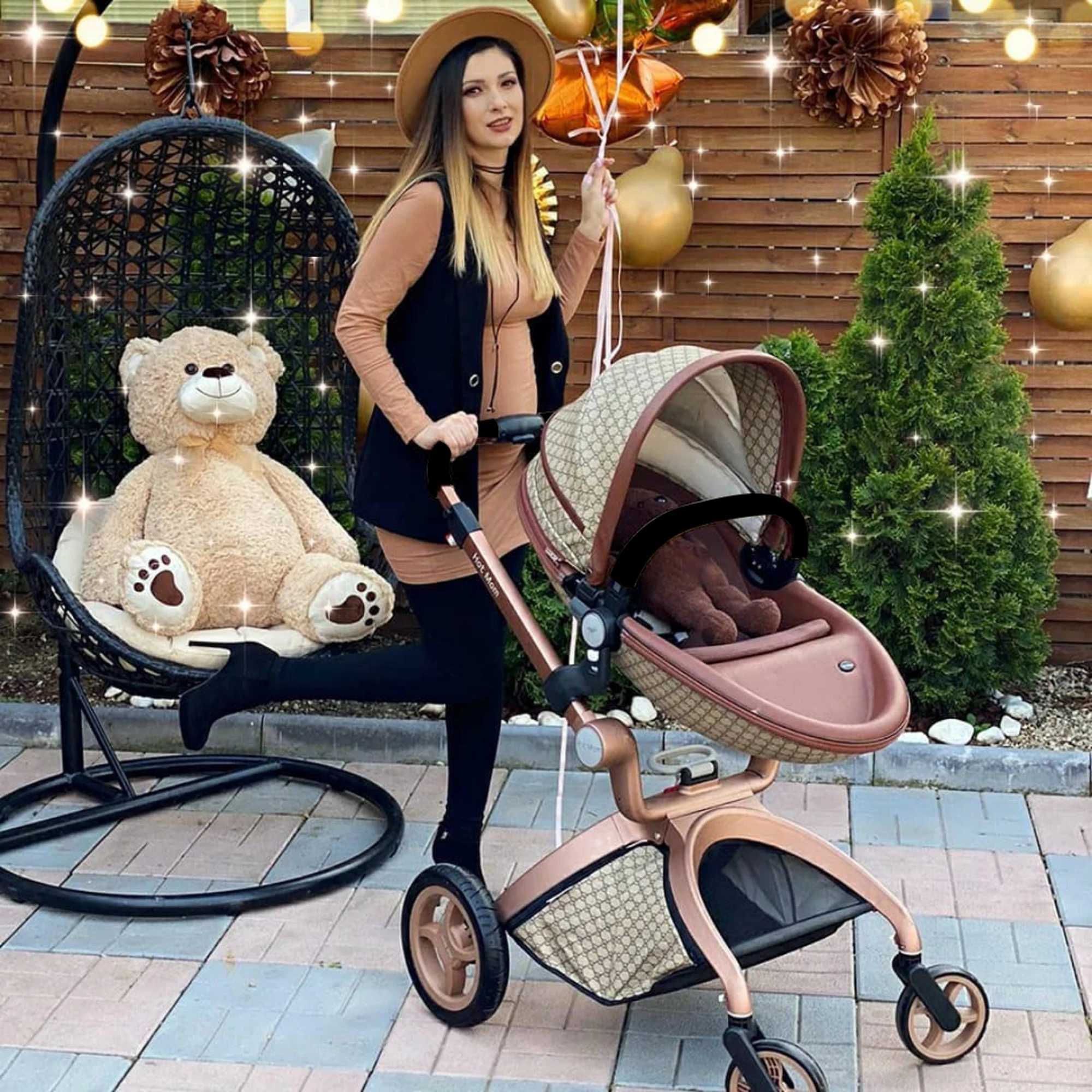 Hot mom baby stroller 3-in-1 travel system 360 rotating high landscape stroller large wheels suitable for various terrains F W250411