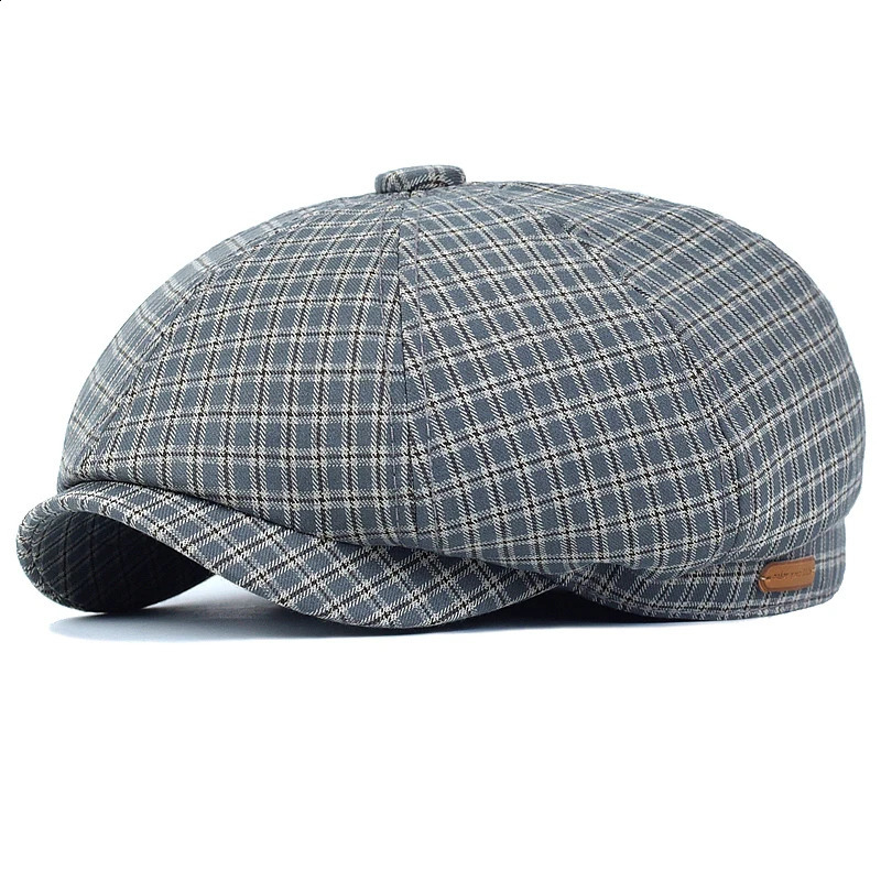 Spring Summer Plaid sboy Cap Breathable y Octagonal Hat Vintage Soft Casual Berets Cap Visor Gatsby Flat Ivy Hat 250403