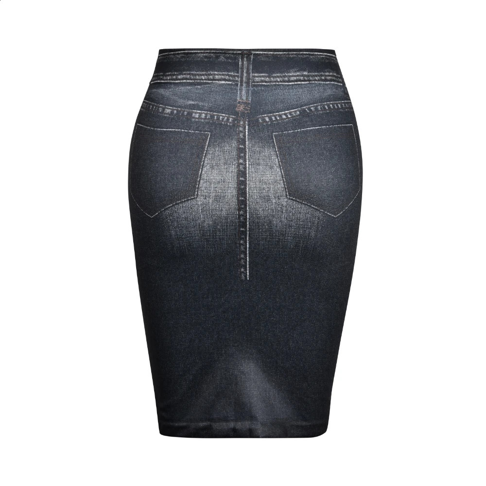 A-LINE High Waisted Denim Womens Skirt For Summer Elastic Bodycon Slim Hip Mini Dress Korean Fashion Female Clothing 250407