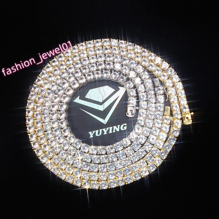 RTS Yy VVS Moissanite Tennis Chain Hip Hop GRA D Moissanite Chain Necklaces Fine Jewelry Bracelets Silver Chain for Men Women