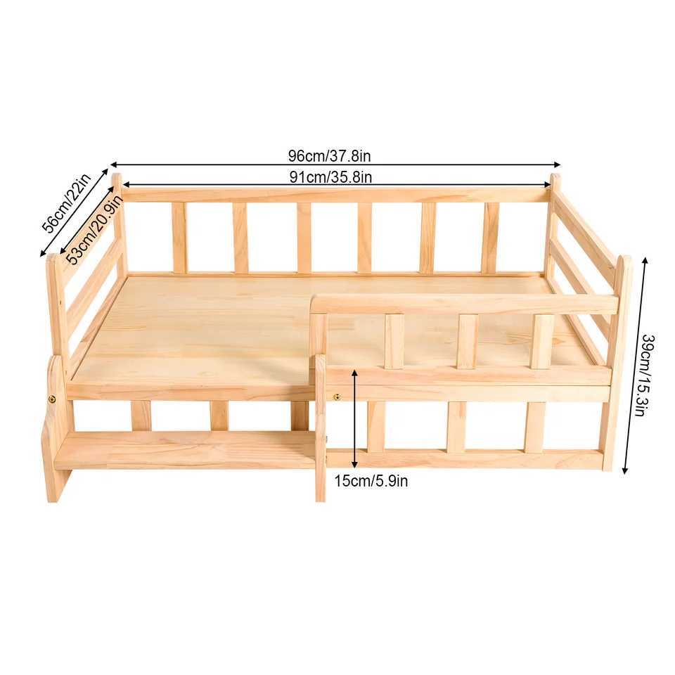 Solid wood pet bed wooden dog bed frame dog house furniture dog bed bracket circular fence corner for cats or dogs X250412