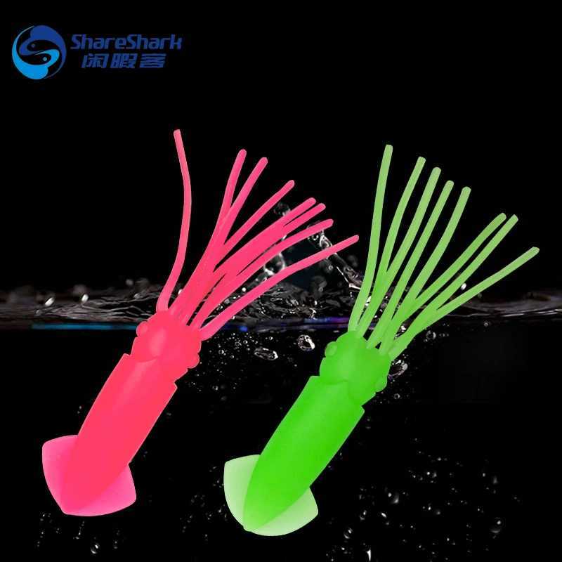 5Pcs Fishing Soft Squid Lures Silicone Squid Trolling Jigs Bait Accessories Luminous Artificial Saltwater Octopus Z250411