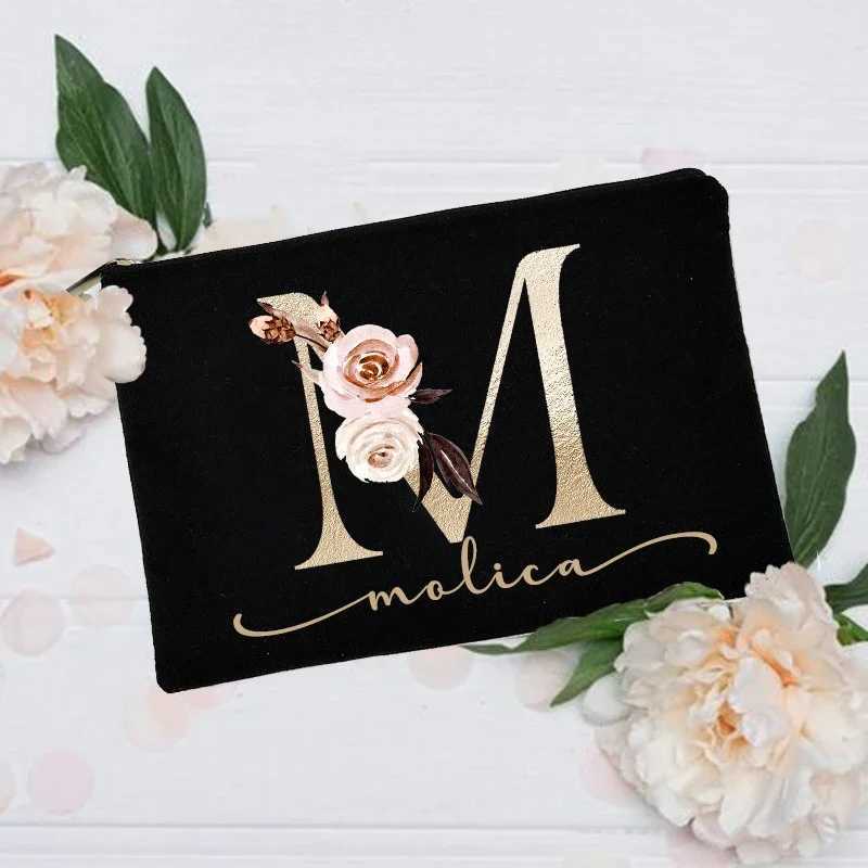 Personalized Customization Initial Name Makeup Bag Makeup Bag Makeup Bag Makeup Box Bridal Shower Gift Canvas Toilet Organizer Bridal Maid Z250411