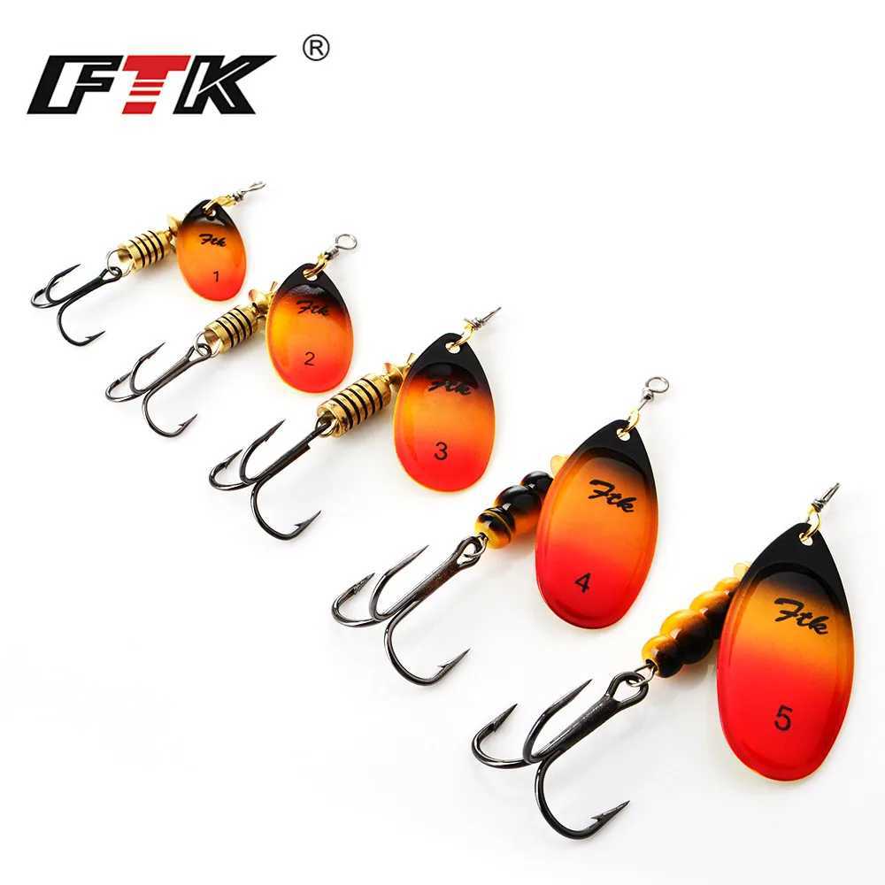 FTK 1PC Spinner Bait 3.2g 4.3g 6.1g 9.6g 13.6g Spinner Bait Spoon Fishing Bass Lure With Treble Hook Tackle High Quality Z250411