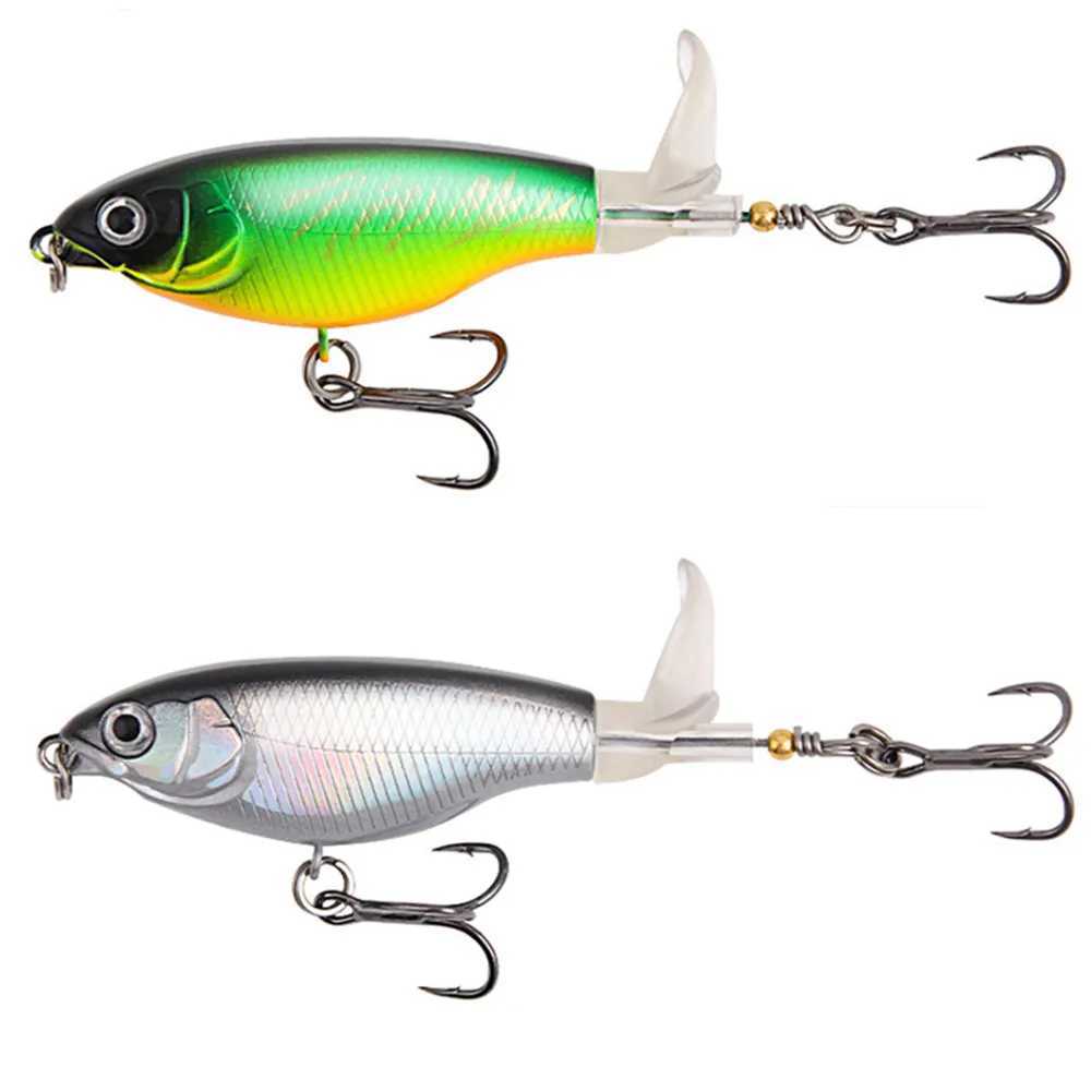 1Pcs Topwater Whopper Plopper Fishing Lure 6g/10g Trolling Catfish Artificial Hard Bait with Soft Rotating Tail Fishing Tackle Z250411