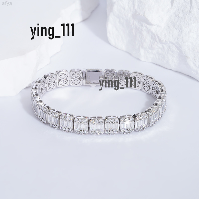 Moissanite Tennis Bracelet New Design Chain with d Color Stone 14k White Gold
