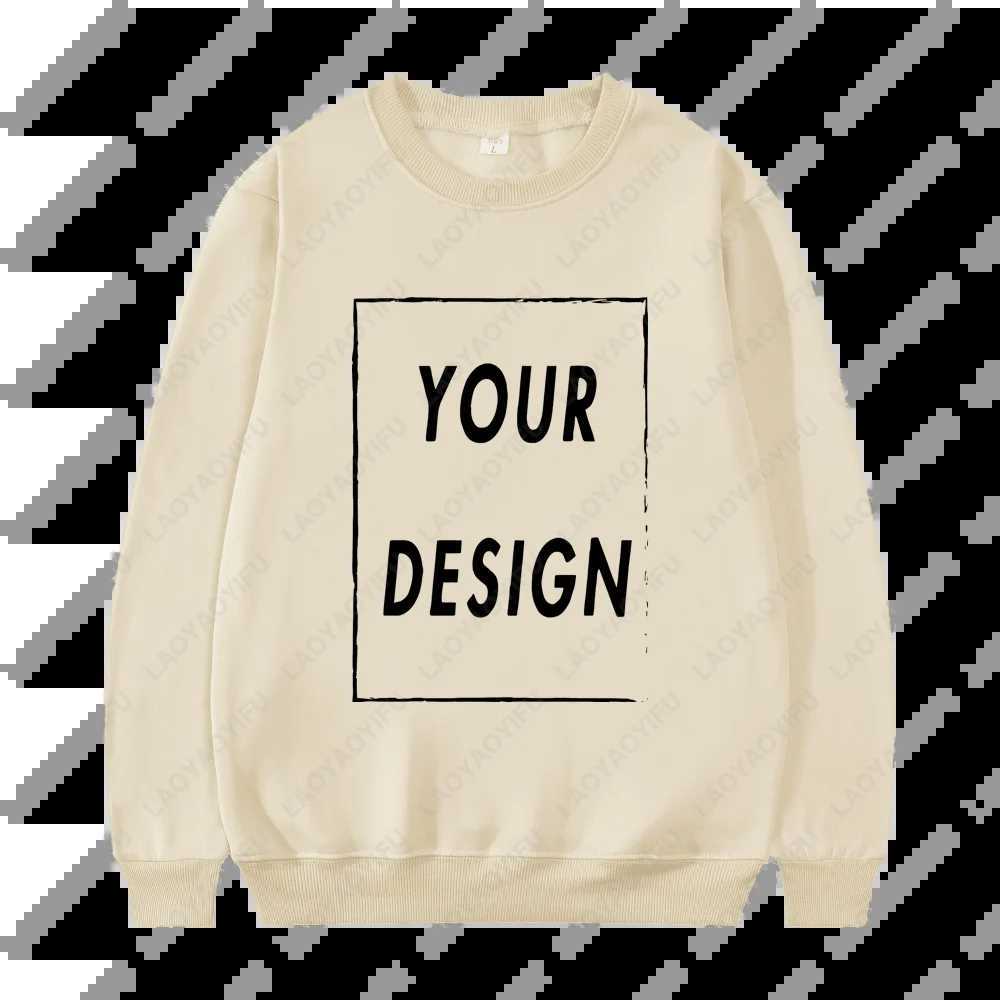 POD customization 2025 New Unisex Drop Shoulder Sweatshirt Customize Your Crew Neck Sweater Fashion Mens Womens Casual Streetwear HoodiesT251112