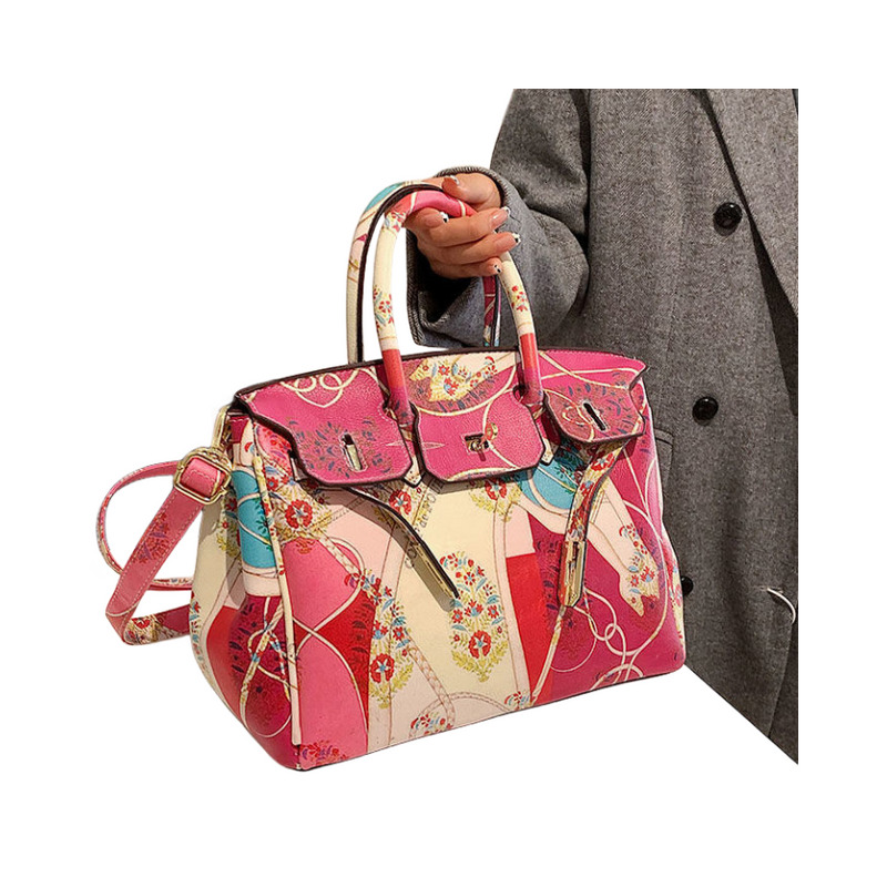 Graffiti Painted Printed Foreign Trade Women's Cross-Border Handbag Shoulder Bag Satchel Bag.