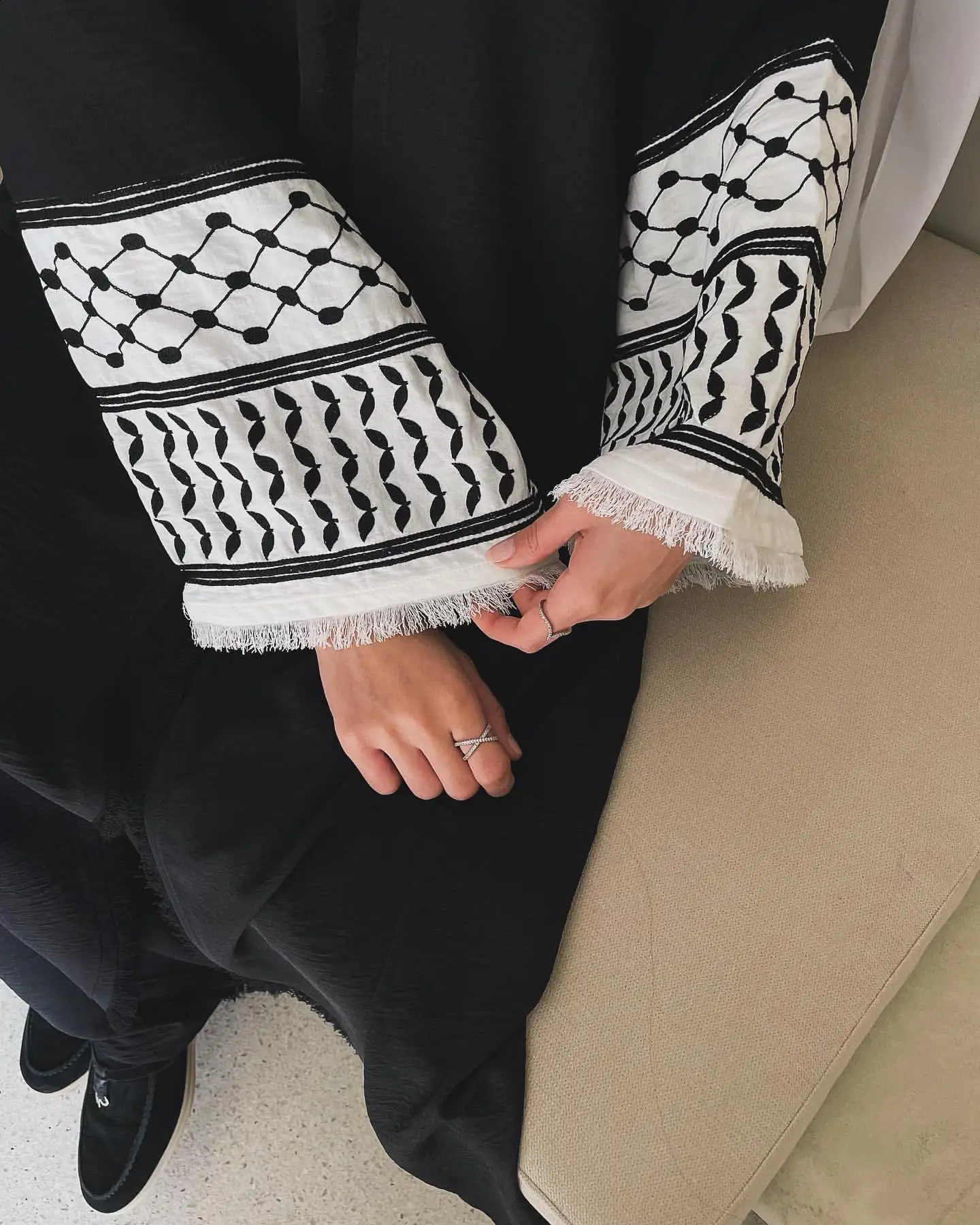 Ramadan Kefiyah Abaya kimono Palestinian y Tassel Muslim public Abayas women Dubai y Islamic headscarf Kaftan dress 250411