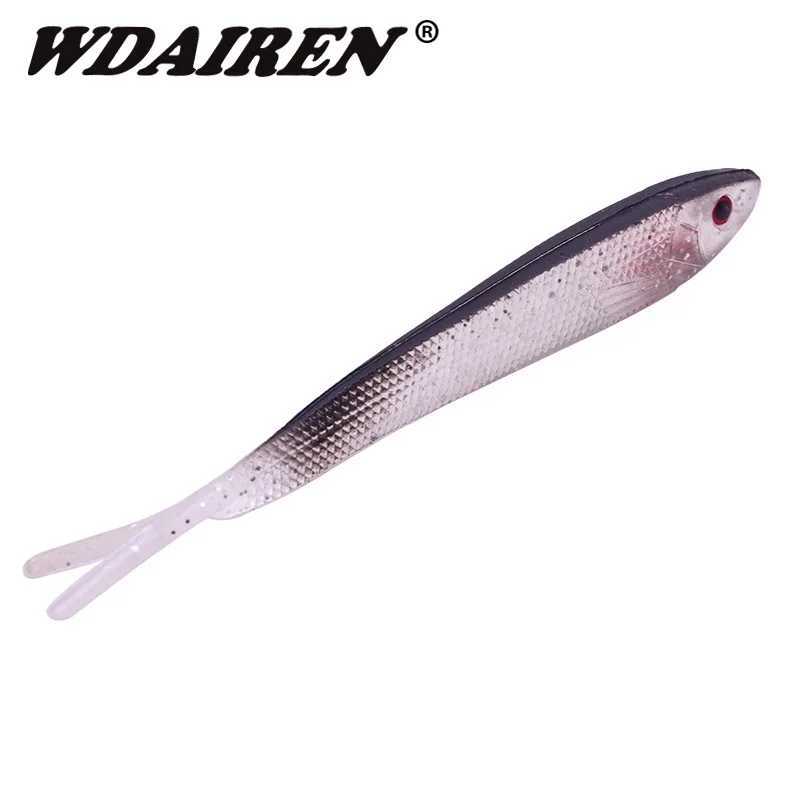 5PCS Forktail Fish Soft Bait 7.5cm/10cm Silicone Worm Wobblers Fishing Lures Isca Artificial Swimbaits Bass Carp Flying Tackle Z250411