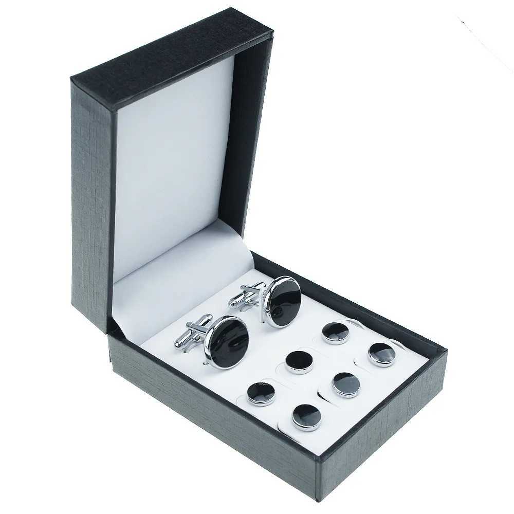 Mens cufflinks and stud set used for tailcoat shirts business weddings party cufflinks classic accessories tie buckles collar clips giftsT250412