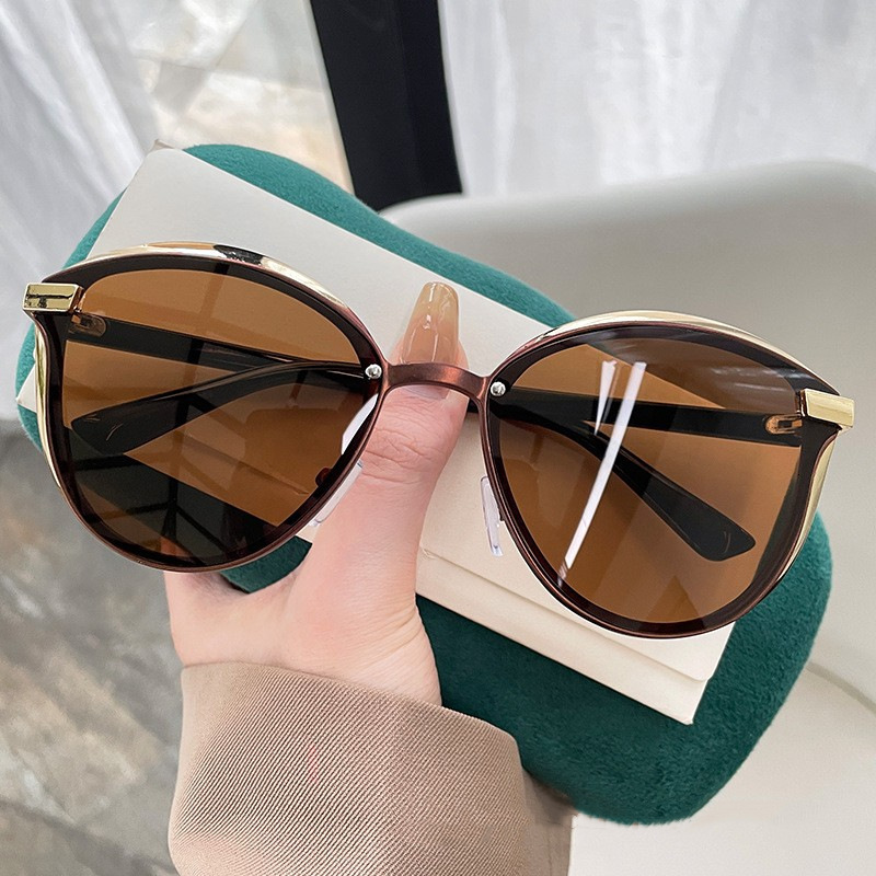 Designer Luxury 2025 New Sunglasses, High-end Korean-style Fashionable Retro Large-frame Sunglasses, Trendy Street Style Personalized Glasses