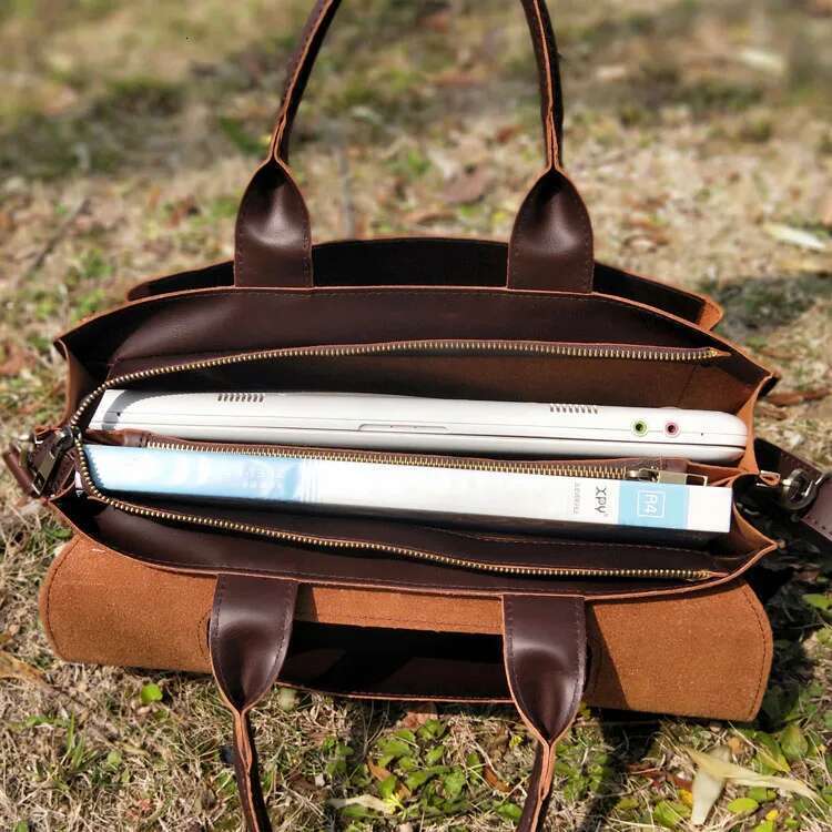 2021 New Women Handbags Ladies Business A4 File Briefcase 14 Inch Laptop Female Leather Shoulder Messenger Bag Travel Bags