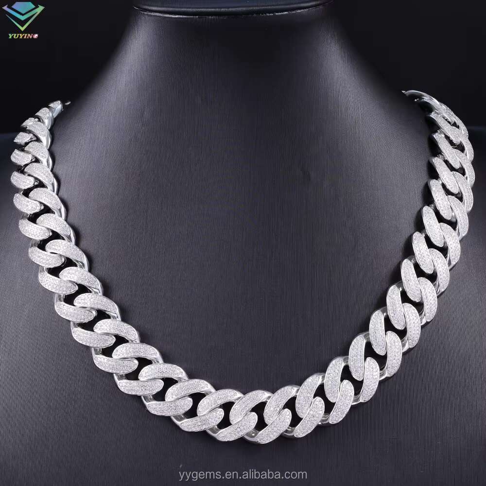 Hiphop 18mm VVS Diamond Cuban Link Chain GRA VVS Moissanite 925 Sterling Silver Gold Plate Fine Jewelry Necklaces Bracelets